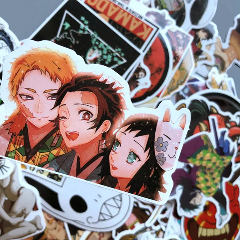50 шт. Demon Slayer: Kimetsu No Yaiba аниме наклейка s ПВХ граффити наклейка s чемодан багаж гитара автомобиль для детей игрушки