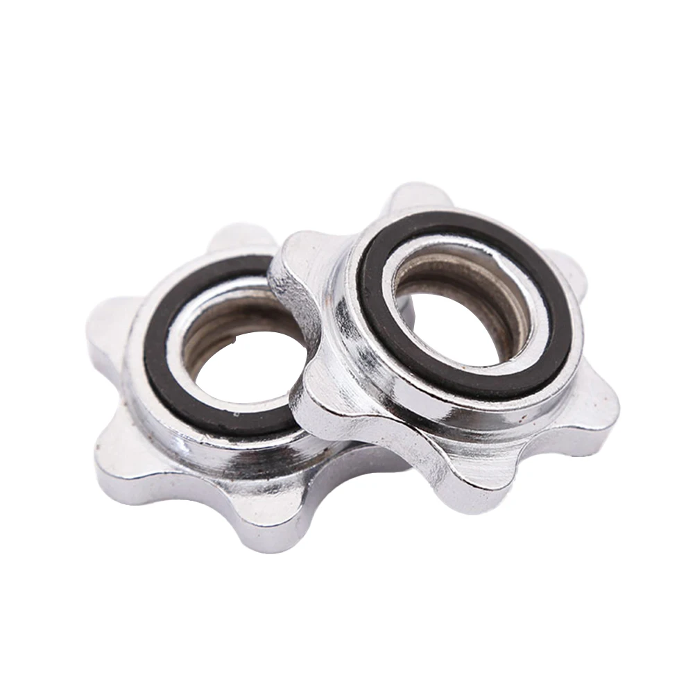 

2PCS 2.5cm Casting Iron Hex Nuts Anti-slip Spin-Lock Collar Screw for Barbell Dumbell Weight Lifting (Silver)