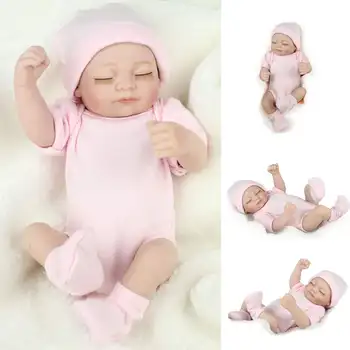 

28cm Handmade Silicone Mini Baby Reborn Baby Dolls Toy Boy Girls Toy Toddler Kids Bath Play Toy kids Birthday Christmas Gifts