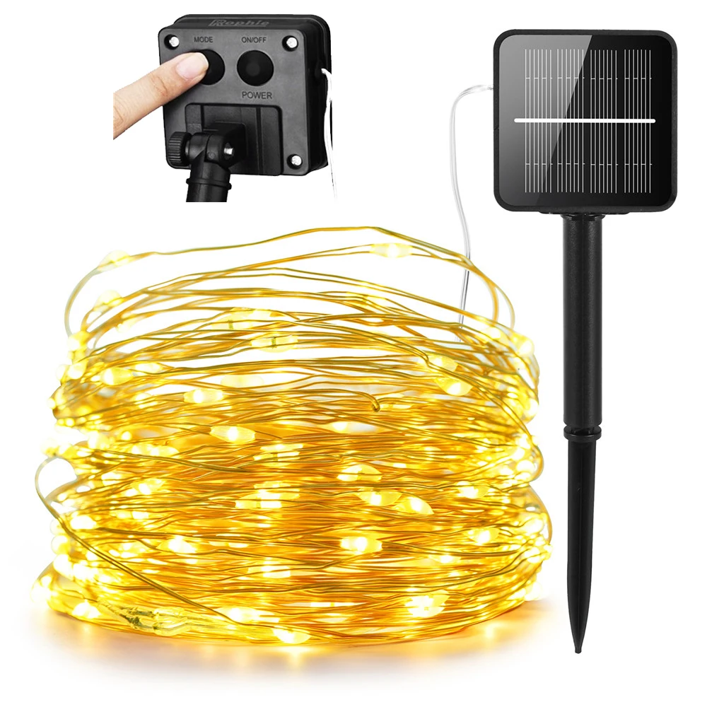 

200 LEDS 8 mode led strip LEDs solar String Lights Fairy Holiday Christmas Party Garlands Solar Garden Waterproof Lights#