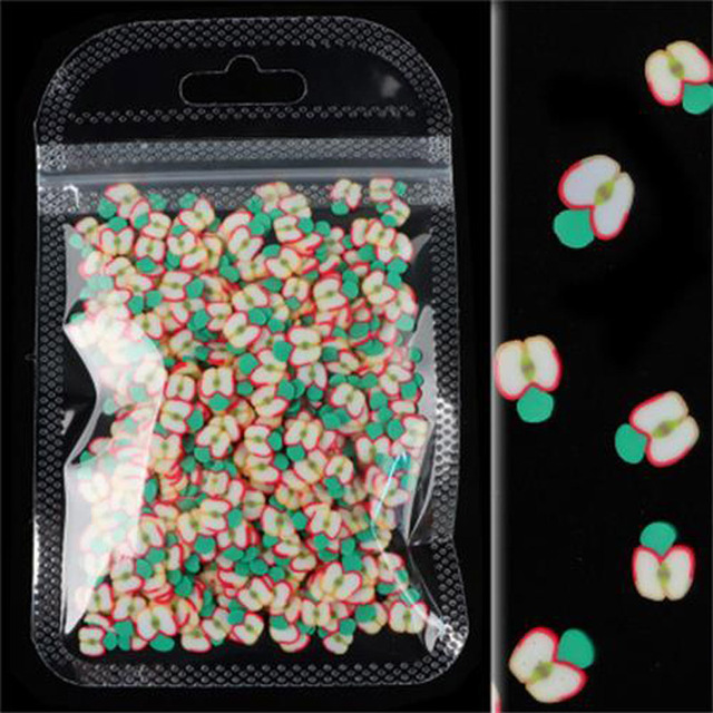 1 box of 3D fruit flowers nail art decorations  mixed style colorful nail glitter watermelon orange strawberry design