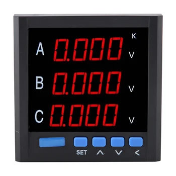 

ANENG HIgh Quality Three-Phase Voltmeter Ammeter Digital Display Current Meter Voltmeter Voltage Meter Black