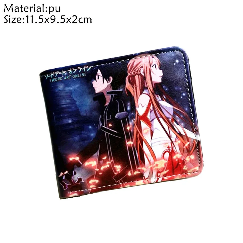Кошелек Sword Art Online SAO Kazuto из искусственной кожи короткий двойной держатель для