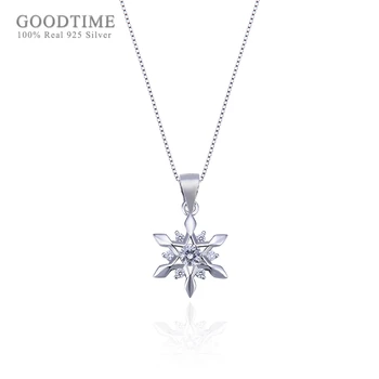 

Women Necklace Pure 925 Sterling Silver Necklace Crystal Necklace Creative Snow Clavicle Zircon Chain Necklace Accessories