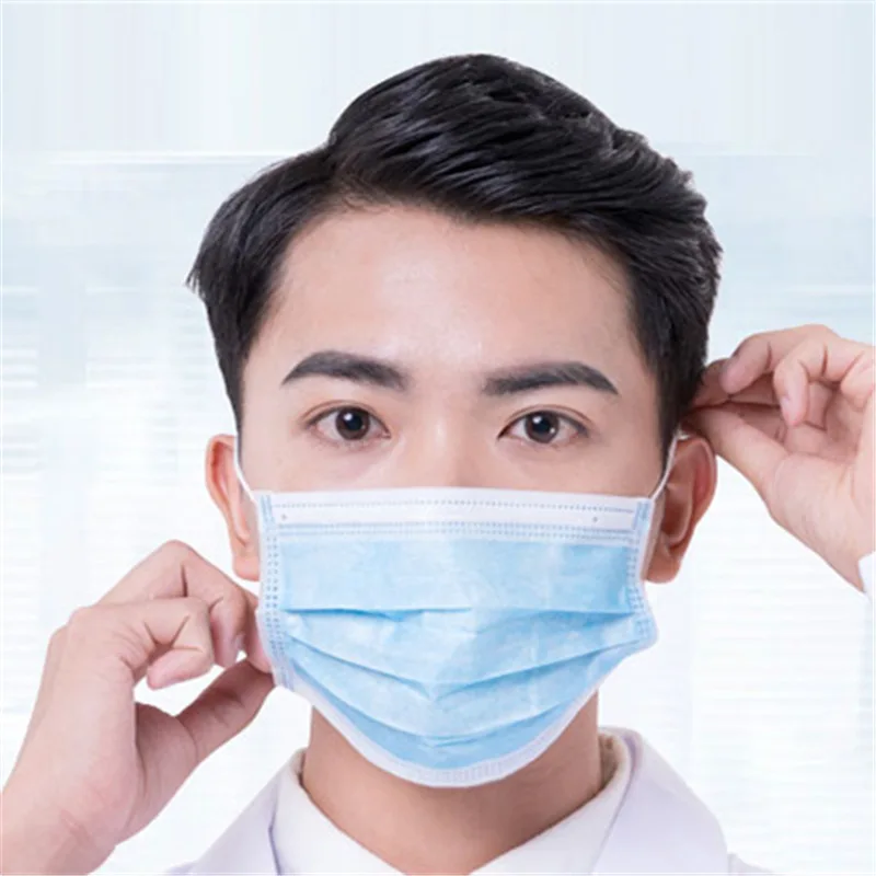 

100pcs Non Woven Disposable Face Respirator Mask 3 Layer Earloop Anti-Dust Bacteria Proof Flu Safe Protective Mouth Mask