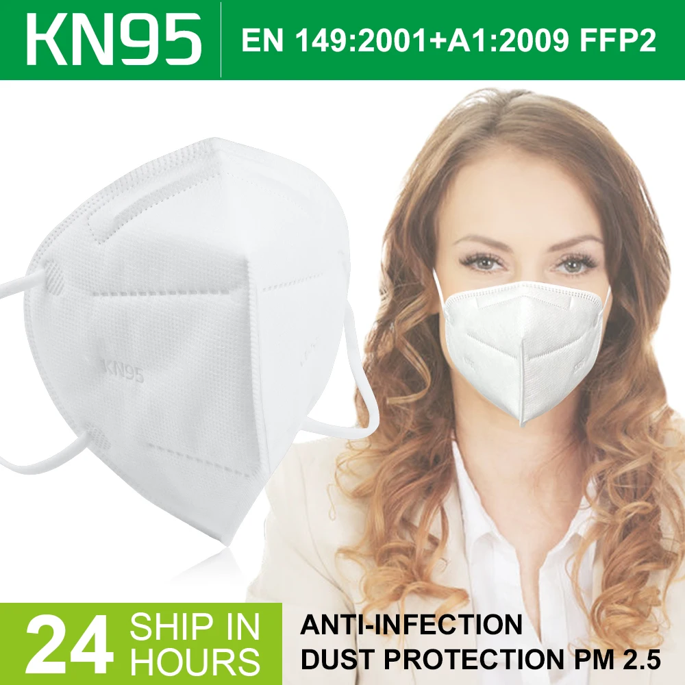 

10/50pcs Mouth Face Mask Dust KN95 Masks PM2.5 Anti-fog Protective Respirator Hypoallergenic Mask