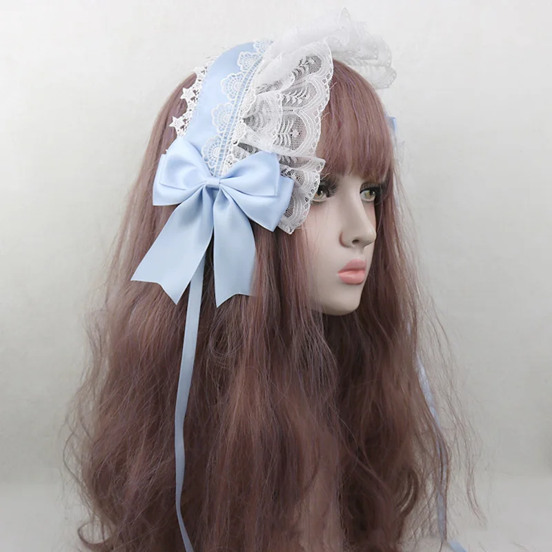 Lace Ribbon Bowknot Headband Cosplay Headdress Hair Band Lolita Maid Cosplay Hairband Accessories Anime Hair Accessories Costume Headband