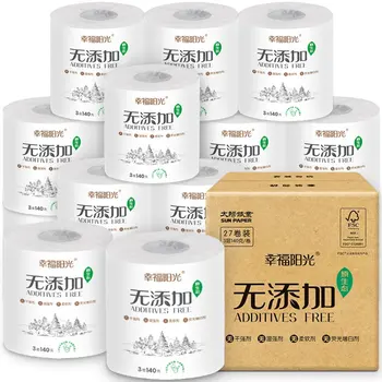 

6 Rolls Standard 3-layer Toilet Paper Bulk Rolls Bath Tissue Household Bathroom Soft Paper Towel for Hotel