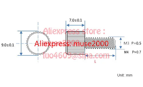 Винт с накатанной головкой SS303 из нержавеющей стали M3x6 8 10 12 14 16 20 мм плоский