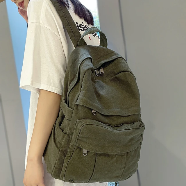 Fashion Korean Canvas Backpack Women Girl  Small Canvas Backpack Girl -  Korean Style - Aliexpress