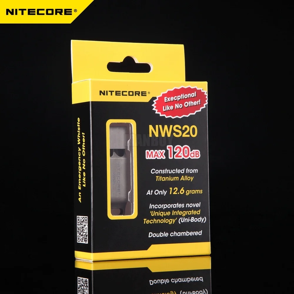 Свисток выживания NITECORE NWS20 2020 дБ спасательный титановый сплав универсальный