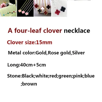 

1 Flower Clover Necklace Personality Fashion Classic Shape Hot Multicolor Stone Round Bead Necklace Brass Single Flower Gift hot