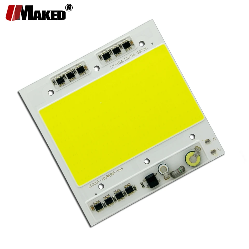 AC220V светодиодный COB 50 Вт 100 Вт 150 Вт светодиодный PCB модуль прожектора алюминиевая пластина белый/теплый COB чипы умный IC драйвер для прожектора лампы