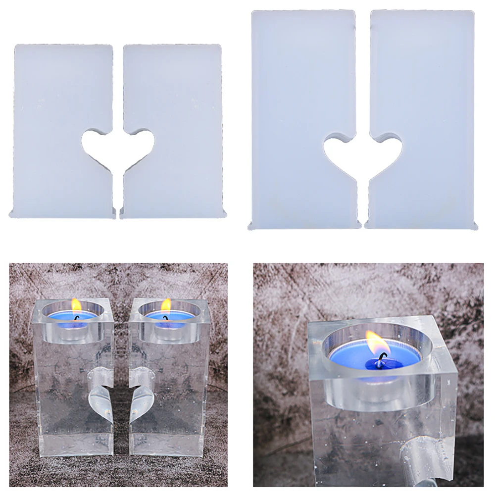 

Couples Love Candlestick Epoxy Resin Mold Cuboid Candle Holder Silicone Molds Home Decoration Jewelry Making DIY Handmade Crafts