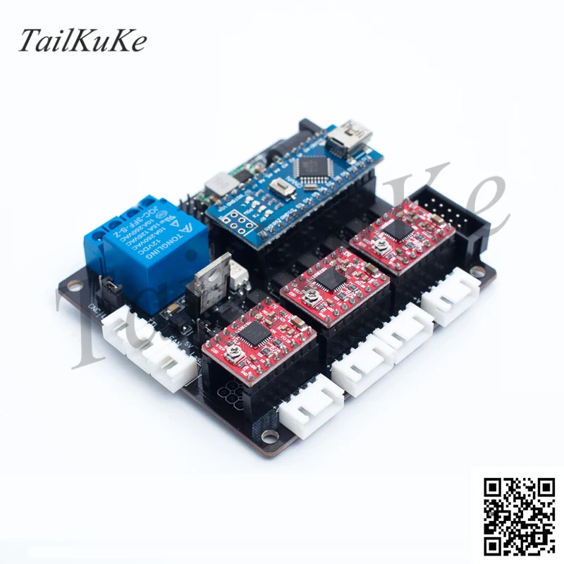 DIY Маленький гравировальный станок и лазерный USB 3 осевая плата управления GRBL