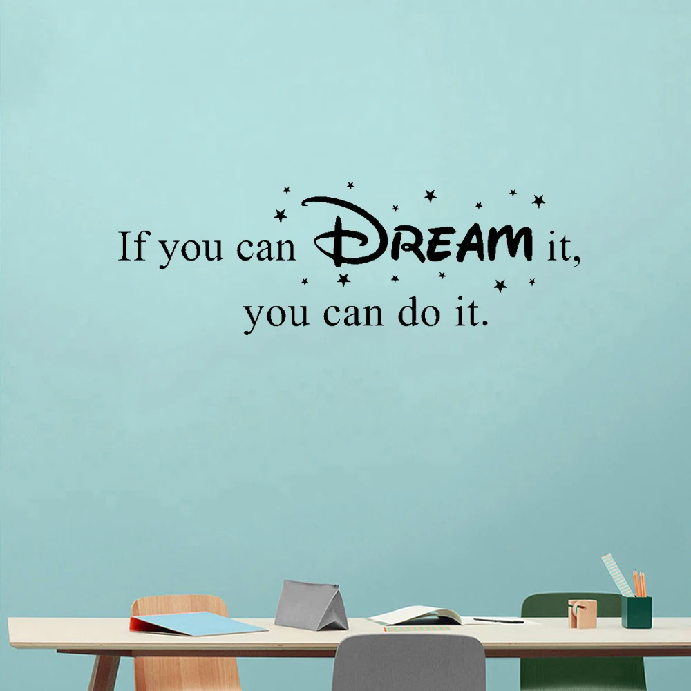 

If You Can Dream It You Can Do It Wall Sticker Self-adhesive Inspiring Sentence Living Room Wall Stickers Home Decal Wall Art