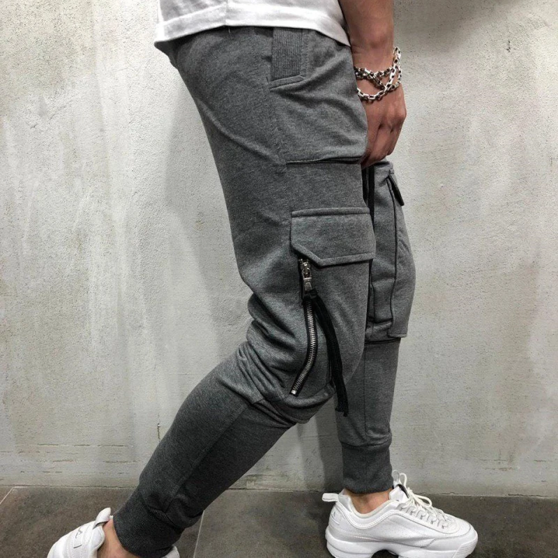 Мужские обтягивающие брюки модные однотонные узкие брюки на шнурке Homme повседневные Карманы, набедренный хип-хоп джоггеры спортивные брюки больших размеров