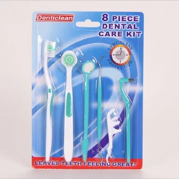 

8 pcs/set Dental Oral Tooth Care Set Mirror Tongue Cleaner Brush Floss Pick Stain Protection Teeth For Daily