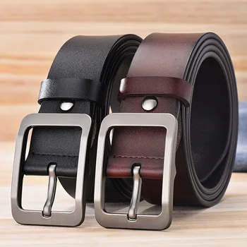 

Men belt High Quality cow genuine leather luxury strap male belts for men new fashion classice vintage pin buckle