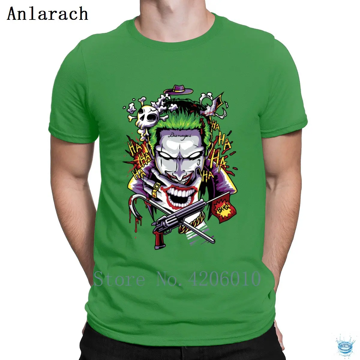 Joker T-Shirt Funny Tee Tops Normal Cotton Men's Tshirt Great Summer Style Designer Tee Shirt Top Quality - Цвет: Green