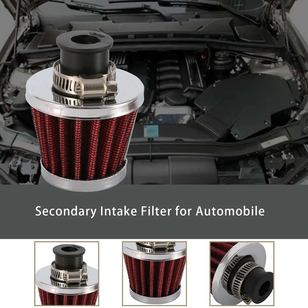 Universal Interface Air Filters 12Mm Sliver Car Cone Cold Intake Filter Turbo Vent Crankcase Breather | Автомобили и мотоциклы
