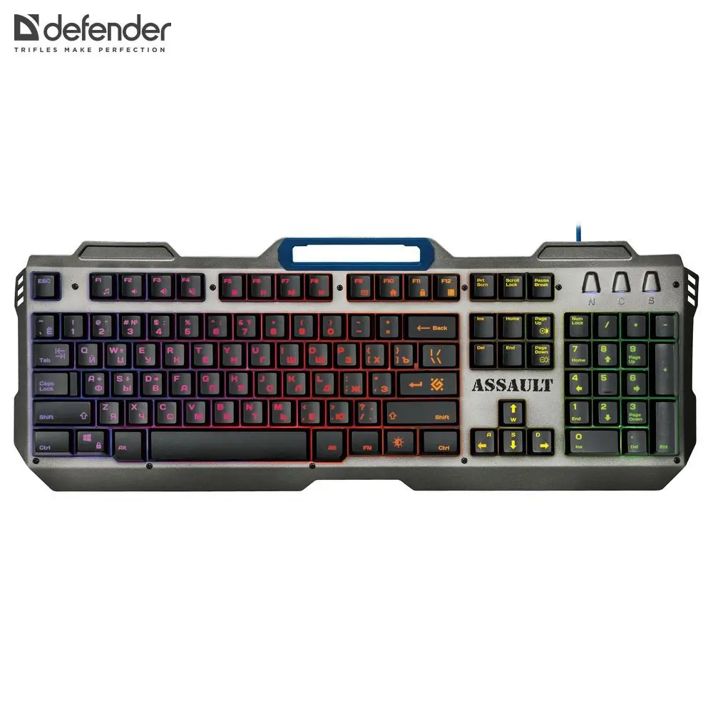 Клавиатура Defender Assault GK-350L RU,радужная,метал