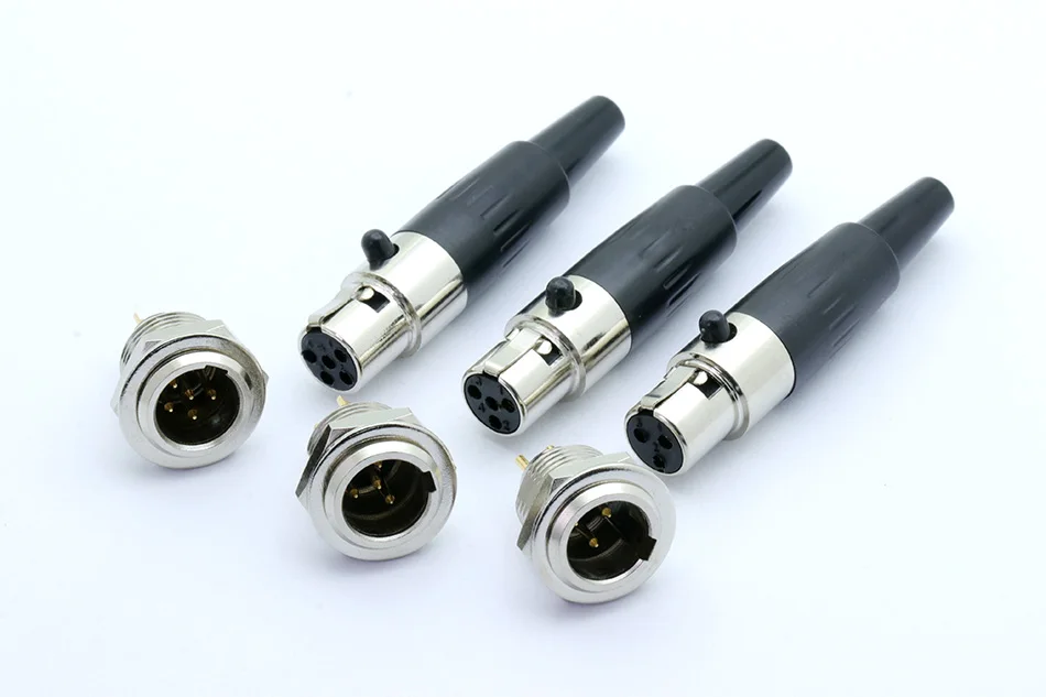 10 компл./лот Mini XLR 3 4 5 Штекерная вилка+ штекер маленький XLR аудио микрофон микрофонный адаптер пайки провода разъем