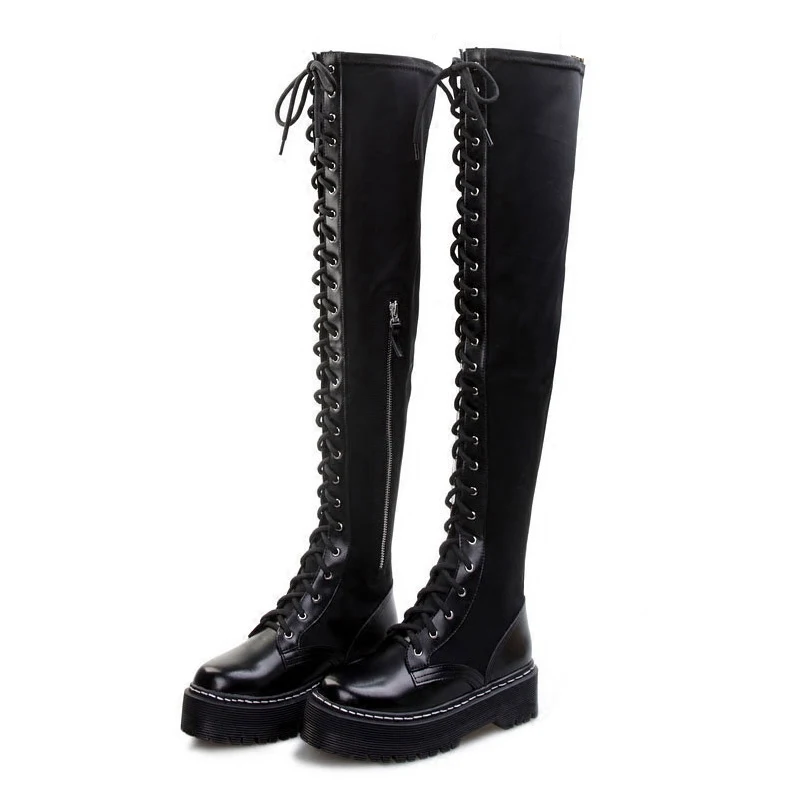 19 outono e inverno botas novas senhoras da moda Martin botas de fundo grosso Ziper de alta-botas de salto alto de renda e