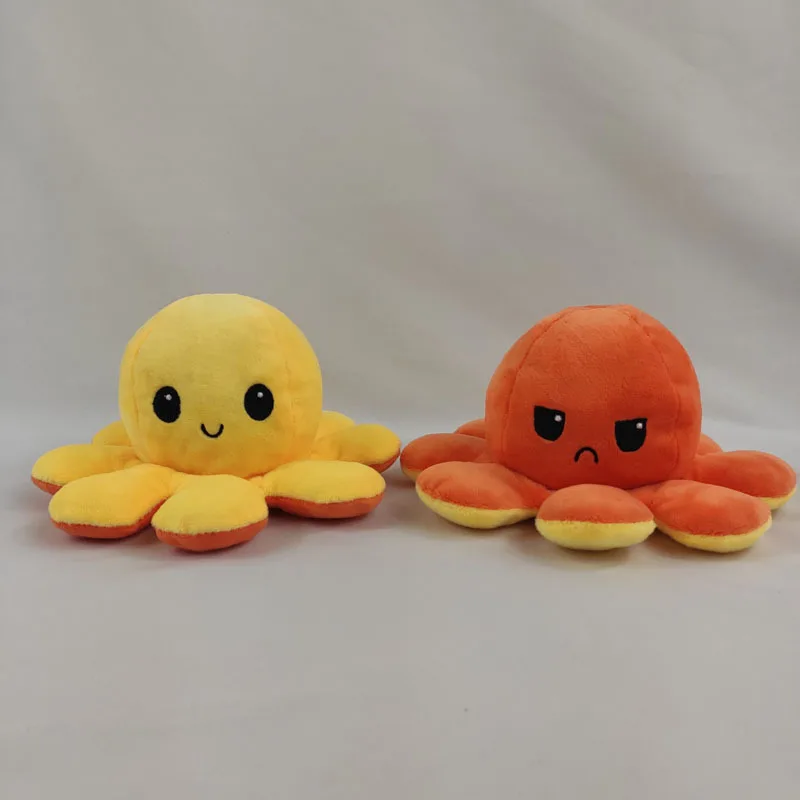 Двусторонний плюшевый осьминог плюшевая кукла мягкая имитация двусторонняя