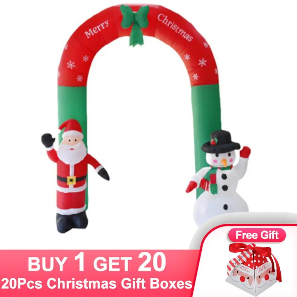 

240cm Inflatable Arch Santa Claus Snowman Christmas Outdoors Ornaments Xmas New Year Party Home Shop Yard Garden Decoration