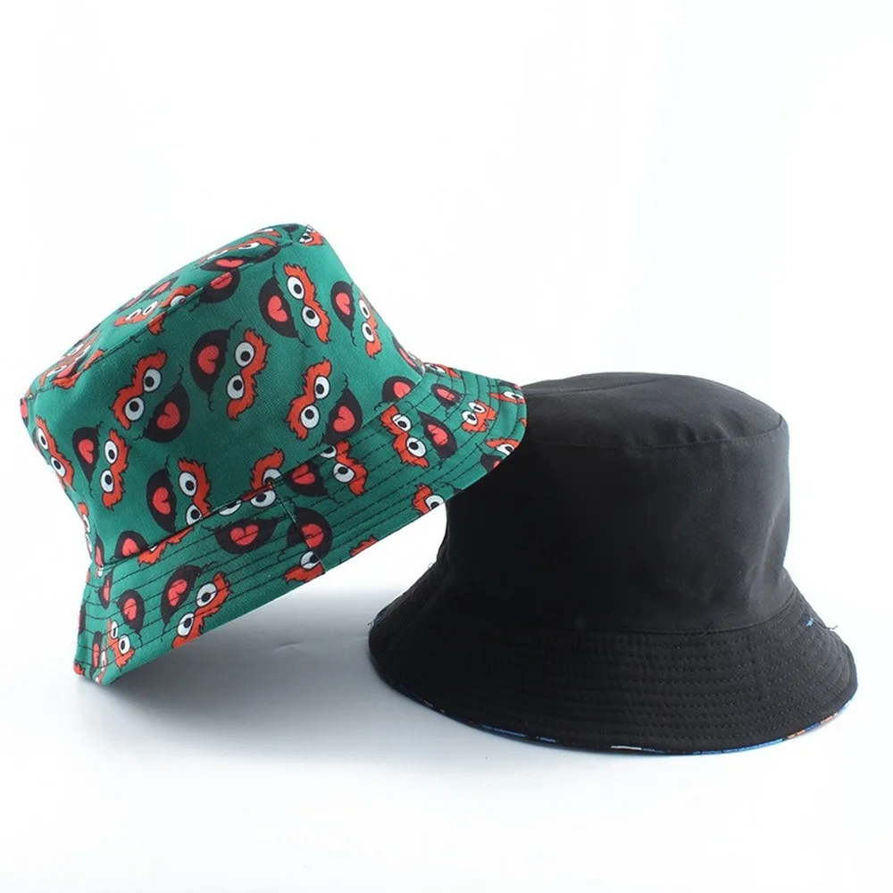 fisherman hat bucket hats Vintage Printed Fishing Hat Summer Fisherman Hat Reversible Cartoon Bucket Hats For Women Men