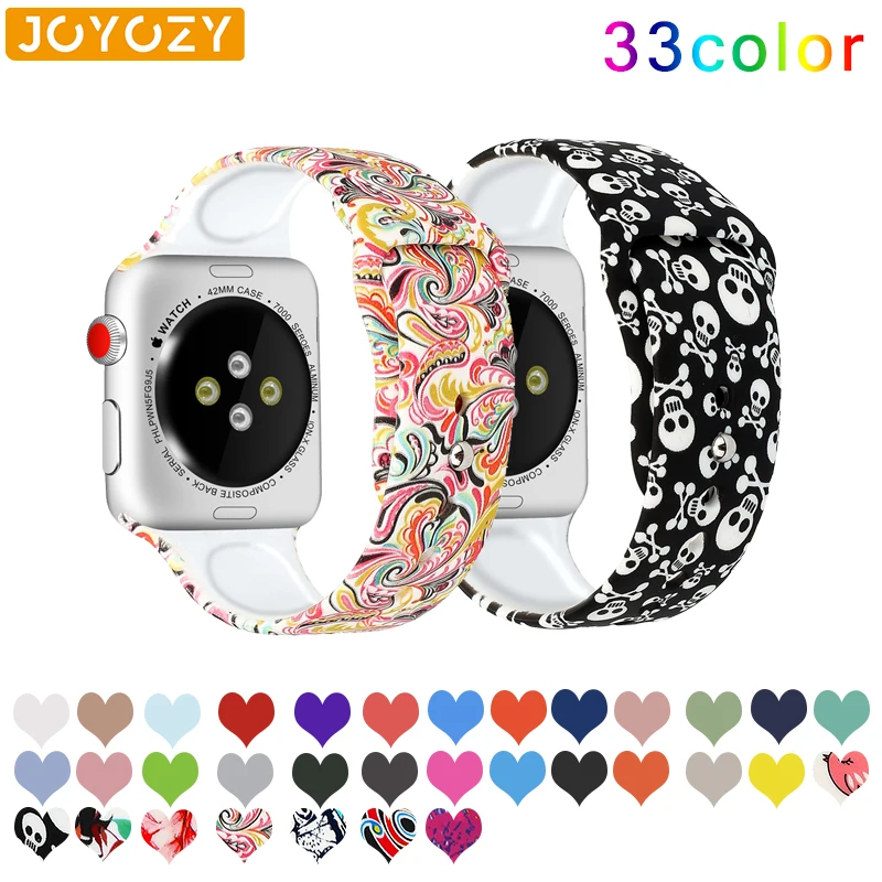 Joyozy с разноцветным рисунком спортивный для наручных часов Apple Watch ремешок 38 мм/40