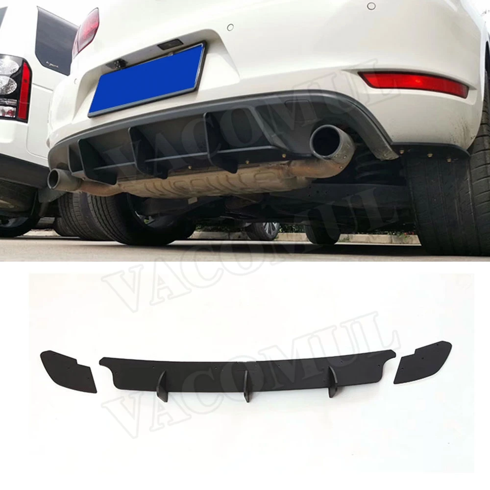 

High Quality ABS Rear Lip diffuser Trim For Volkswagen VW Golf 6 VII MK6 GTI R20 Fins Shark Style Back Bumper Guard Car Styling