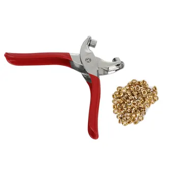 

50# Steel Hole Puncher Multi Function Durable Equipment Clip Plier Tool Red Practical Punching Pliers Round Punch Button