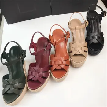 

Eytoulion Women’s Sandals Ankle strap Genuine Leather Ladies Party Shoes Super High Heels Beach Holidays Women's Wedge Sandals