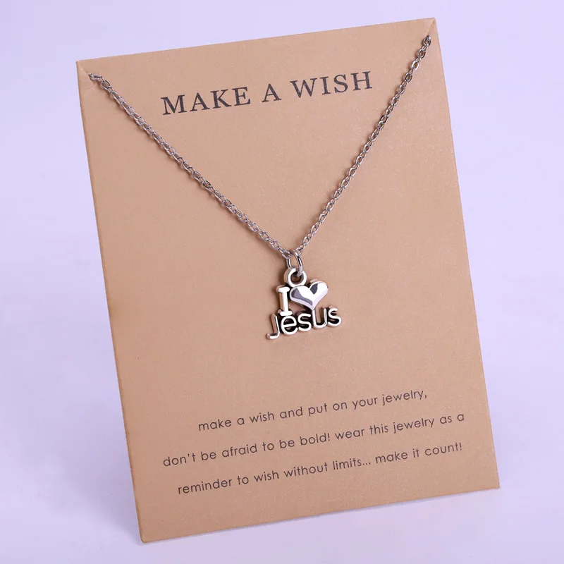 Heart Key Horse Star Jesus Balance Pendant Necklaces Best Friends Women Fashion Card Jewelry Christmas Gifts Drop Shipping - Окраска металла: NE1776