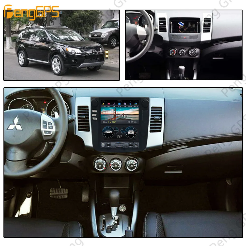 10.4''Vertical screen Tesla Android 8.1 voice control Built-in CARPLAY Car Radio For Mitsubishi Outlander 2006-2011 GPS Nav