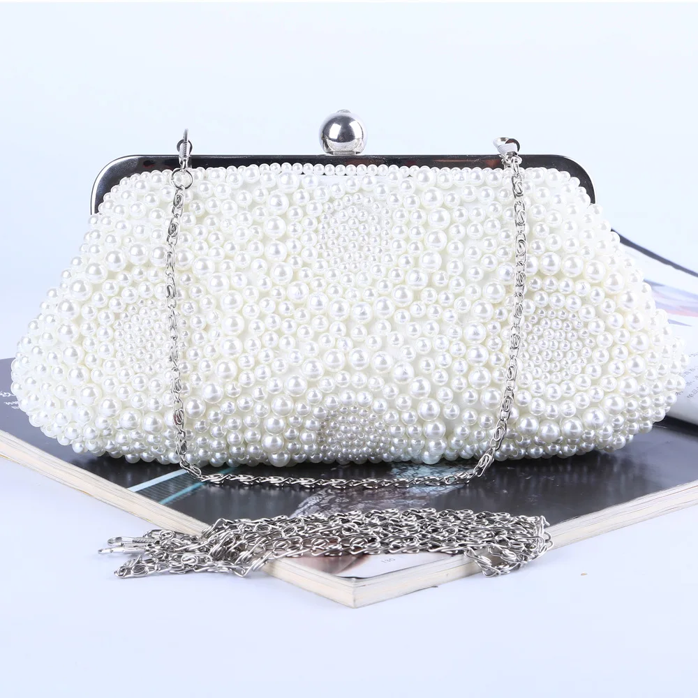 

Cross Border Pearl Evening Bag Quality-Evening Bag Formal Dress Beaded Bag Entirely Handmade WOMEN'S Handbag Manufacturers Direc