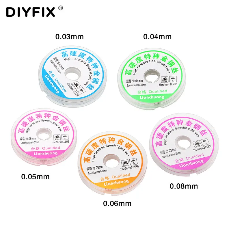 

DIYFIX 0.03/0.04/0.05/0.06mm PCB LCD Screen Separation Wire Cutting High Hardness Special Gold Wire Mobile Phone Repair Tool