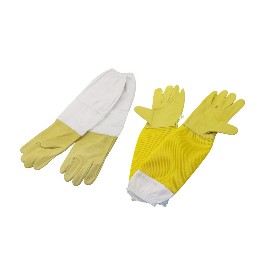 

1 Pair Thick Beekeeping Anti-bee Gloves 50x17.5cm Artificial Leather Polyester Cotton Protective Gloves Beekeeper Equipment