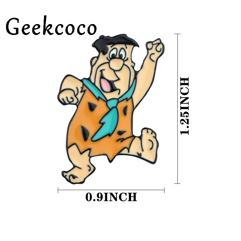 Flintstones мультфильм забавные булавки медаль броши для женщин мужчин рубашка шляпа ткань украшение для рюкзака значок ювелирные изделия J0648
