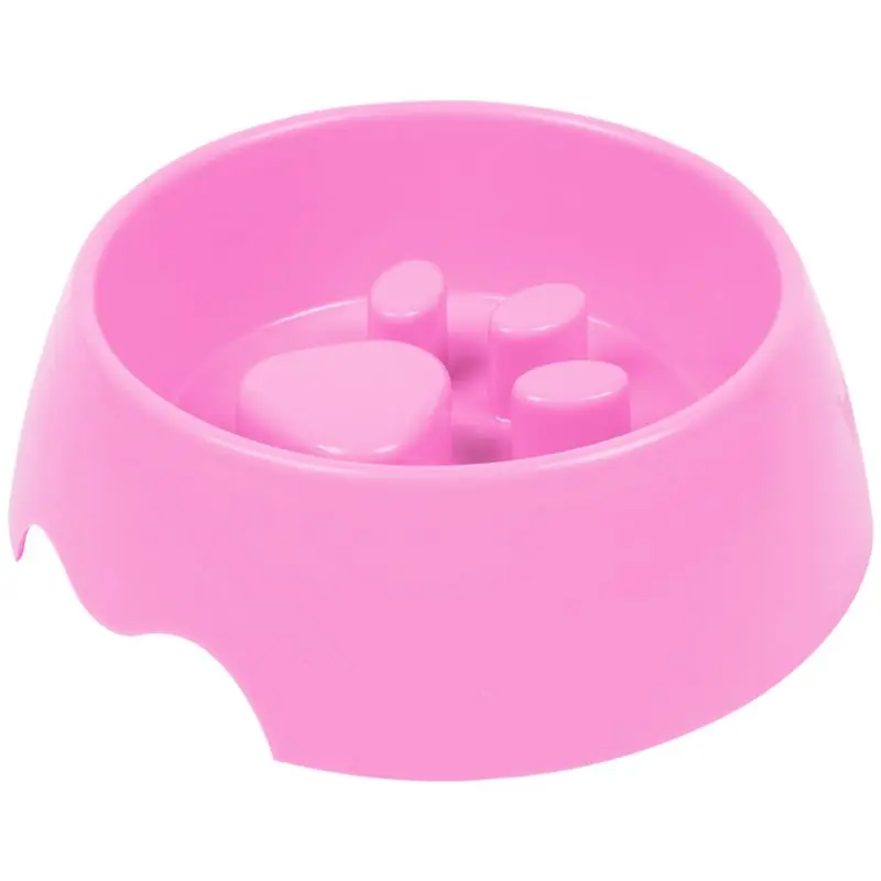 Pet Dog Cat Slow Feeder Water Bowl Puppy Anti Slip Choke Gulp Feed Bloat Dish Pink S | Дом и сад