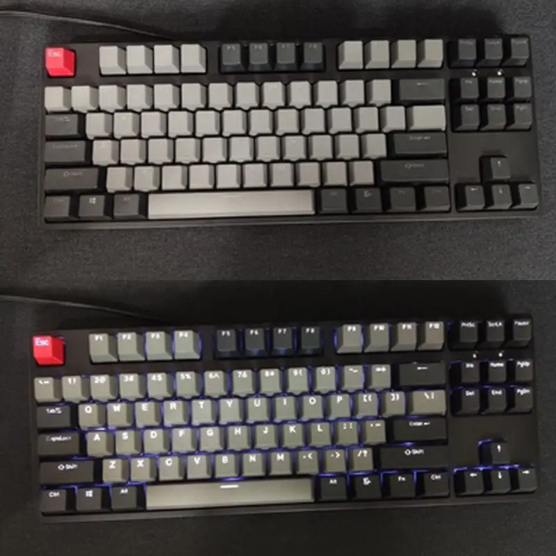 Черный серый смешанный Dolch толстый PBT RGB Shot с подсветкой 108 Keycap OEM профиль для Cherry MX переключатели клавиатура Keycap колпачки для ПК