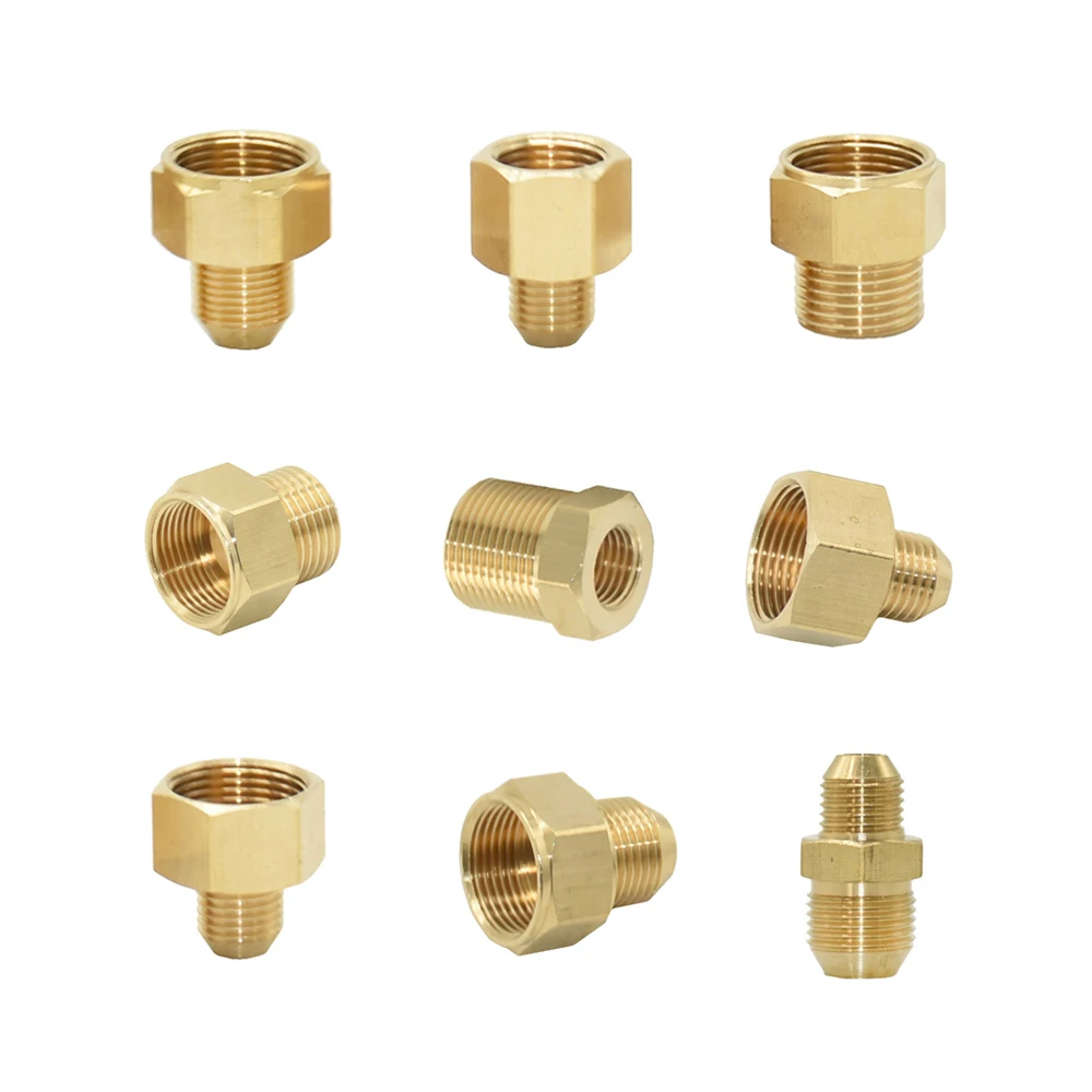 Brass Male Female Thread 3/8" 1/2" M22/18/14 Connector Reducing Copper Faucet Adapter For Bubbler Water Purifier Tooth 1.5mm
