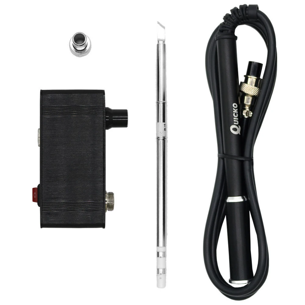 Black Plastic Handle DC24V 72 Вт для QUICKO ручка паяльная станция комплект припоя электрические инструменты железные наконечники контроллер температуры паяльник инструмент - Цвет: Black Plastic Handle