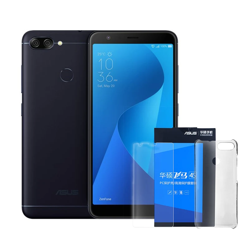 With Case N Film Глобальная версия Asus Zenfone Max Plus(M1) 4G смартфон 5,7 ''FHD+ MT6750T Восьмиядерный 4 Гб 64 Гб OTG 4130 мАч Android мобильный телефон - Цвет: With Case N Film