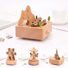 Девять видов новой деревянной карусели музыкальные коробки музыкальная шкатулка деревянные поделки подарок на день рождения Ретро винтажные аксессуары для украшения дома