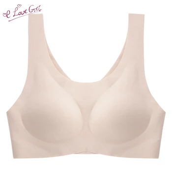 

Elovegirl Sleep Bra Anti-glare Code Wireless Underwear Seamless Rimless Push Up Solid Color Japanese Sports Vest Underwear