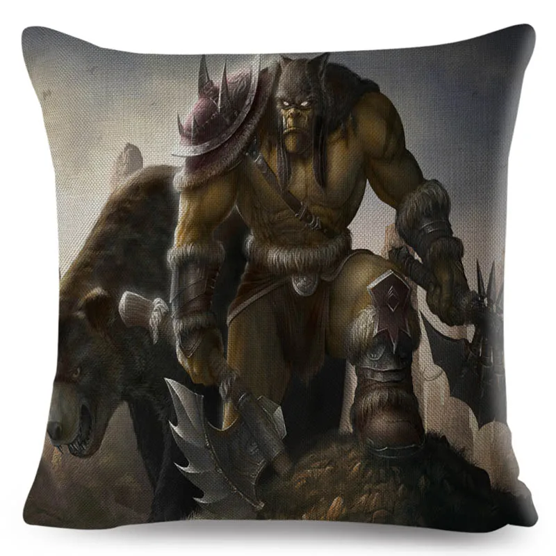 Горячие игры WOW украшение чехлов на подушки с мультипликационным принтом «Герой» Boss подушки с принтами для дивана Наволочка на подушку льняная наволочка 45x45 см - Цвет: 6