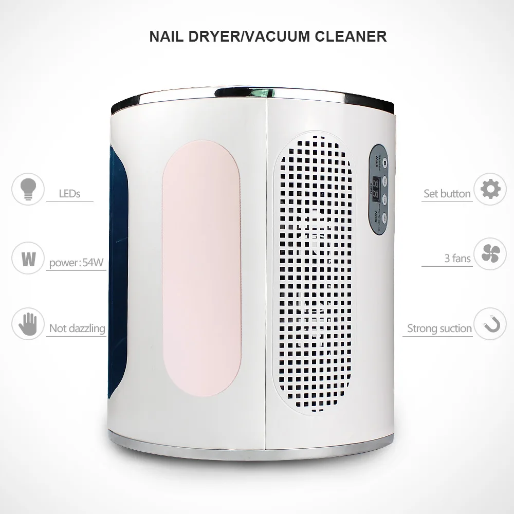  2019 New Electric Nail Drill Machine 30000 RPM Nail Dust Vacuum Cleaner LED Lighting 72W UV Lamp 5  - 4000081918598
